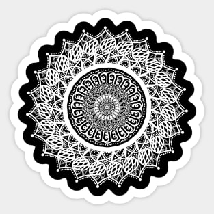 Contemporary White Mandala Pattern Design Sticker